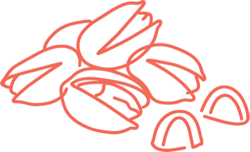 Line doodle of a small pile of pistachios, some cracked open